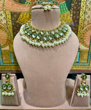 IVORY WHITE POLKI KUNDAN NECKLACE SET