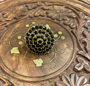 BLACK CRYSTAL AMERICAN DIAMOND (AD) COCKTAIL PARTY RING