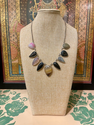 SEMI PRECIOUS STONES MULTI COLOUR DESIGNER CHAIN NECKLACE