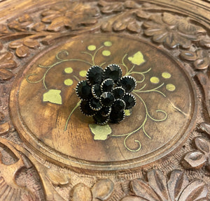 BLACK CRYSTAL AMERICAN DIAMOND (AD) COCKTAIL PARTY RING