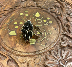 BLACK CRYSTAL AMERICAN DIAMOND (AD) COCKTAIL PARTY RING