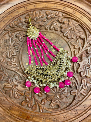 DARK PINK GOLD TONED BRIDAL PASSA