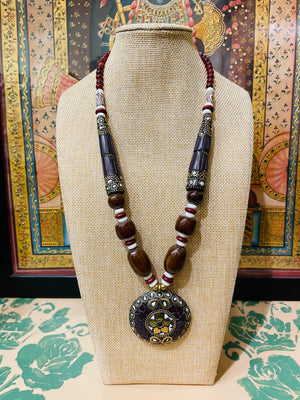 DARK BROWN TRIBAL ANTIQUE NECKLACE