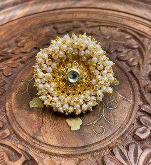 KUNDAN PEARL SOUTH INDIAN RING