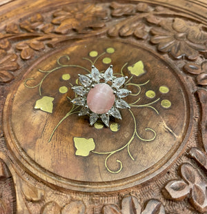 ROSE QUARTZ AD COCKTAIL RING
