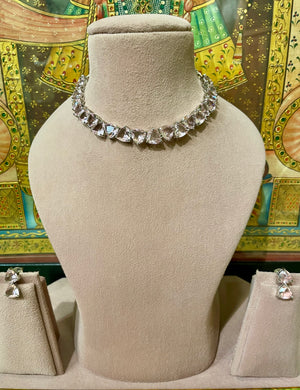 PINK MONALISA STONE DELICATE NECKLACE SET