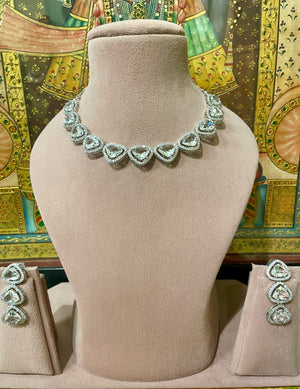 POLKI AMERICAN DIAMOND (AD) DESIGNER NECKLACE SET
