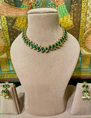 GREEN MANGO KEMP STONES SOUTH INDIAN SET