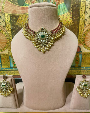 KUNDAN TRADITIONAL SOUTH INDIAN NECKLACE SET