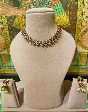 RED MANGO KEMP STONES SOUTH INDIAN SET