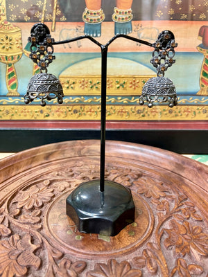 OXIDISED JHUMKI EARRINGS