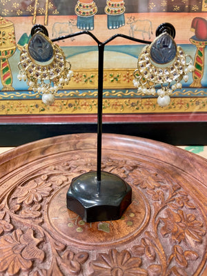 LOLITE STONE POLKI DESIGNER EARRINGS