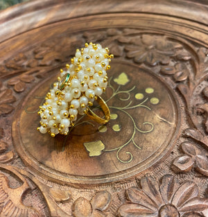 KUNDAN PEARL SOUTH INDIAN RING