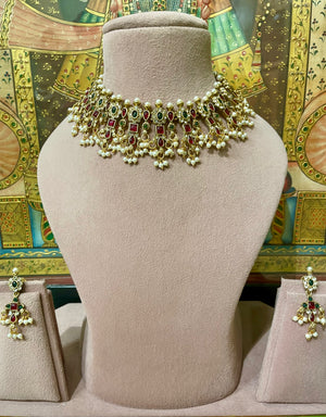 MIXED GUTTAPUSALU TRADITIONAL SOUTH INDIAN NECKLACE SET