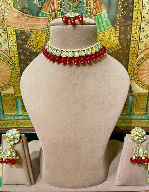 RED KUNDAN NECKLACE SET