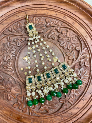 GREEN GOLD TONED PEARL BRIDAL PASSA