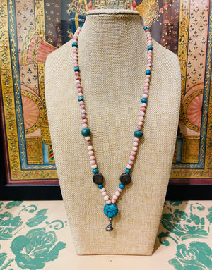 TURQUOISE PENDANT ANTIQUE SEMI PRECIOUS NECKLACE