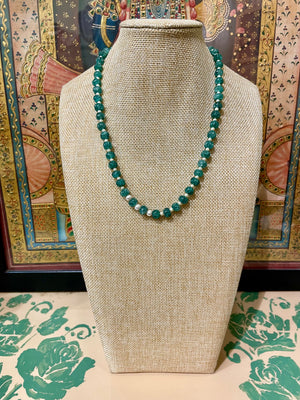 GREEN WATERMELON CUT ONYX STONE SEMI PRECIOUS STRING NECKLACE